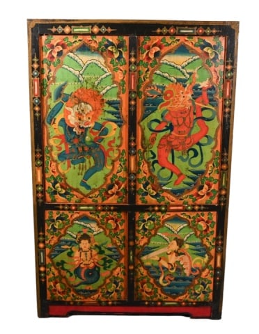 Traditional Tibetan Hand Painted Cabinet (1 of 18)