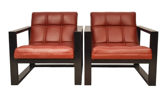 Mid-Modern Maurice Villency Leather Lounge Chairs (1 of 9)