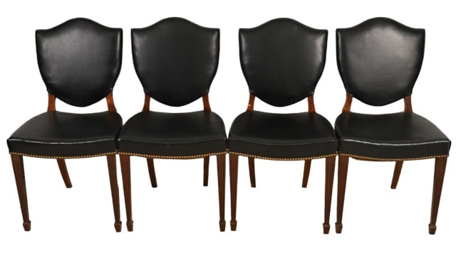 Set of 4 Hepplewhite Style Shield Back Side Chairs (1 of 12)