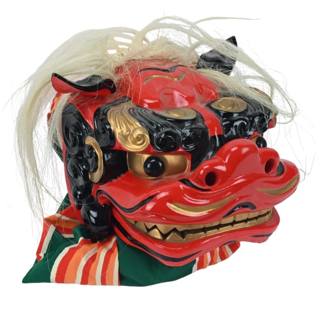 Vintage Carved Tengu Hand Painted Life Size Mask (1 of 7)