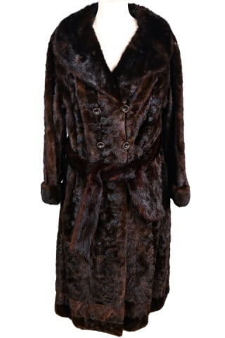 Vintage Lewis Bros. Mink Coat w Jeweled Buttons (1 of 16)