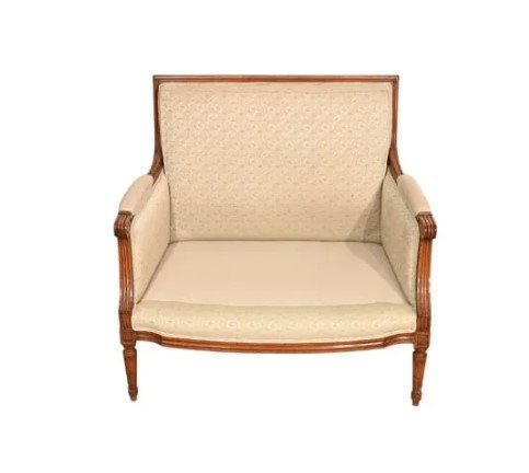 Louis XVI Hand Carved Custom Upholstered Chair: Louis XVI Hand Carved Custom Upholstered Chair.Measures 35 x 36 x 26Floor to Seat is 19 inches