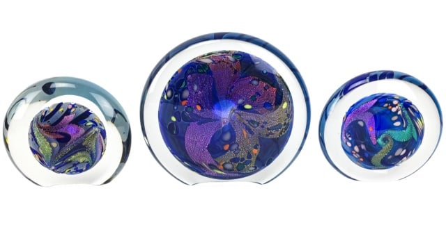3 Rollin Karg Dichroic Art Glass Paper Weights (1 of 11)