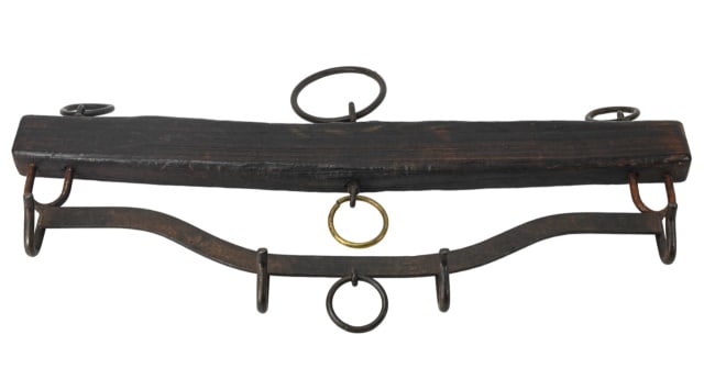 Western Yoke Style Hand Forged Hanging Pot Rack (1 of 6)