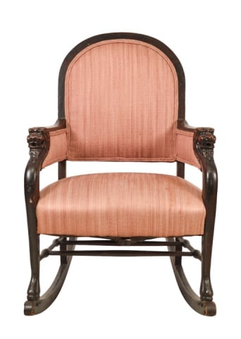 Antique English Wainscot Carved Rocking Chair (1 of 10)