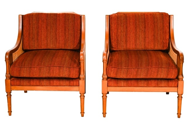 Two Pearson Carved Cane Chairs with Cushions (1 of 13)