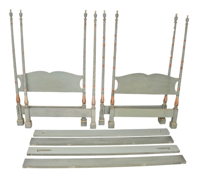 Swedish Gustavian Hand Painted Canopy Bed Frames (1 of 11)