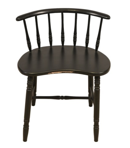 Vintage Carved Spindle Back Curved Accent Chair (1 of 10)