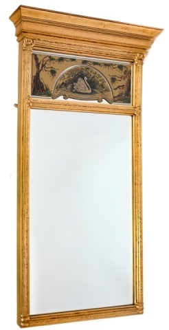 Carolina Mirror Painted Applique Trumeau Mirror (1 of 8)