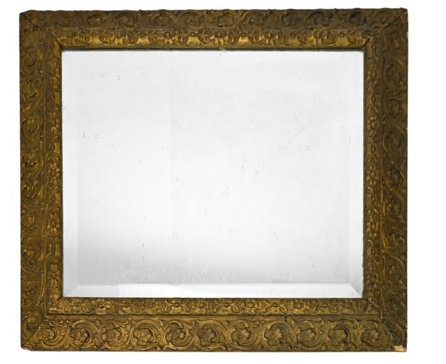 Antique Carved Rococo Framed Gilt Beveled Mirror (1 of 6)