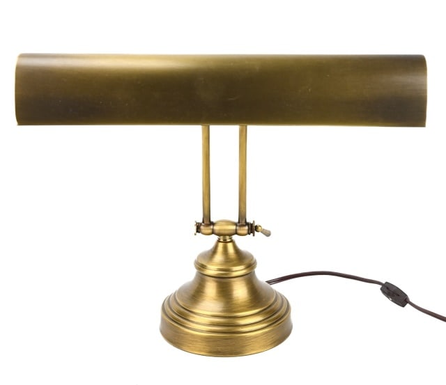 House of Troy Brass Piano Music Lamp: House of Troy Brass Adjustable Piano Music Lamp. 14 inches x 14 inches, extends.
