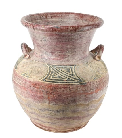 Large Terracotta Mexican Floor Vase Planter Handle (1 of 10)