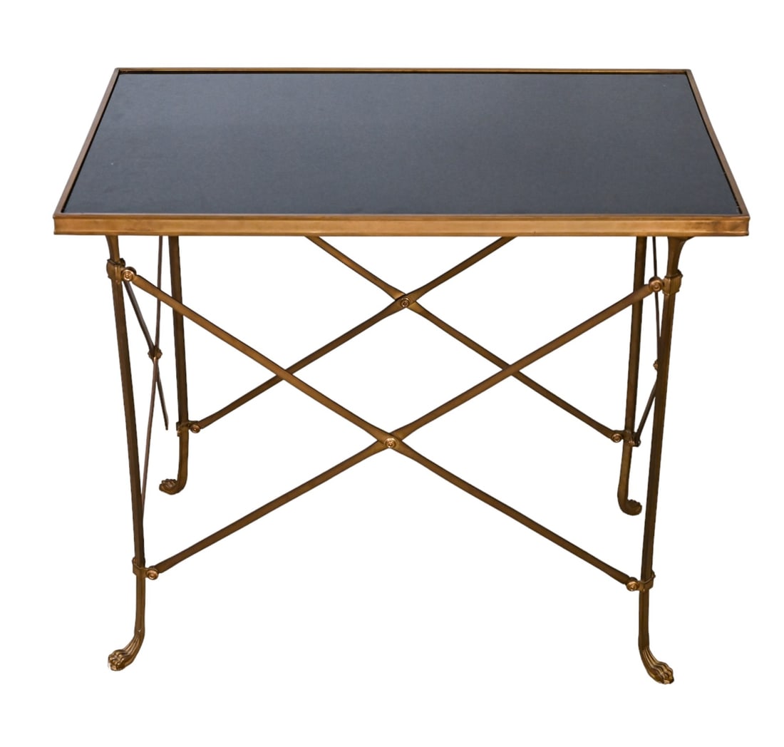 French Brass and Granite Top Side Table (1 of 10)