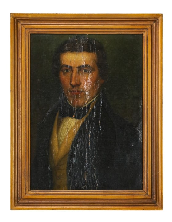 Antique 19th C Oil Painting Portrait Gentleman (1 of 9)