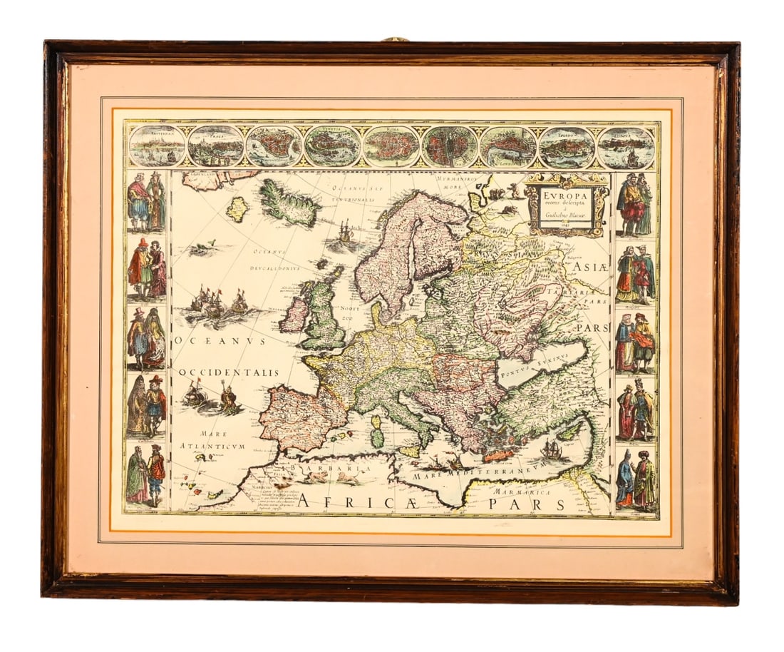 Vintage William Blaeu Colored Map of Europe (1 of 10)