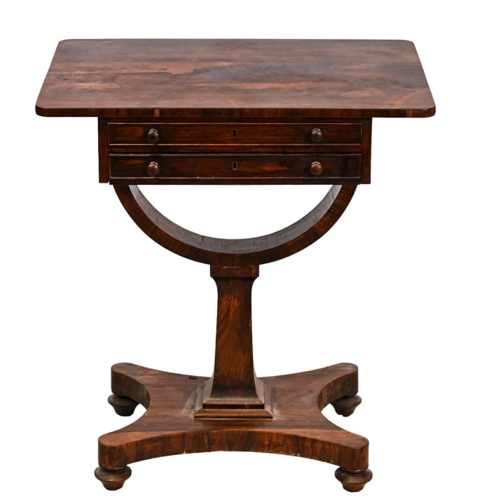 Antique American Empire Pedestal Sewing Table (1 of 9)