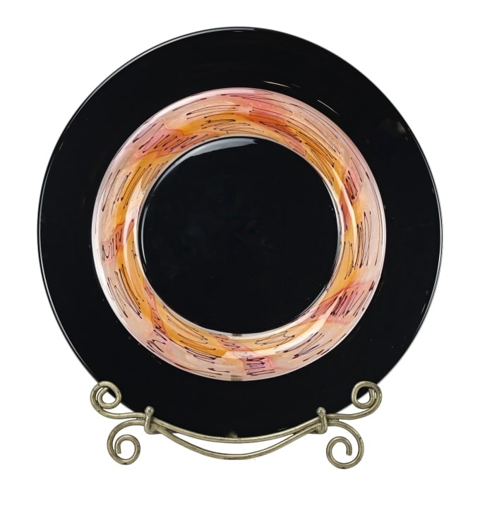 Micheal Nourot Sigend Art Glass Charger 1992 (1 of 12)