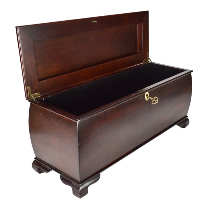 Bombay English Style Tea Caddy Locked Box w Key (1 of 8)