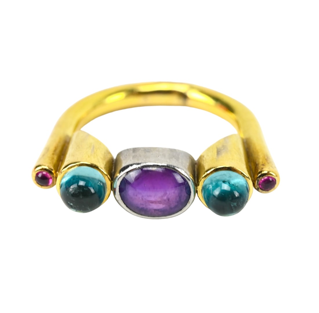 18K Yellow & White Gold Falk Jewelry Ring (1 of 6)