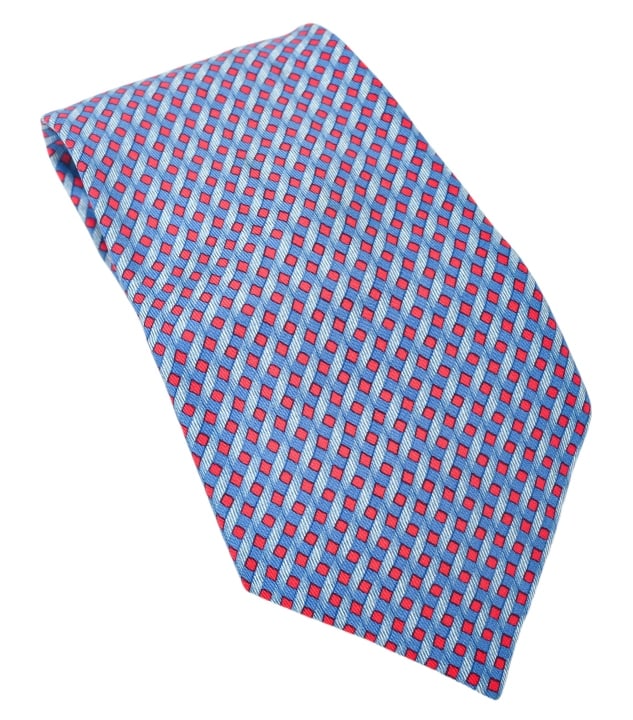 Hermes Pattern Printed Silk Tie Diamond Pattern (1 of 11)