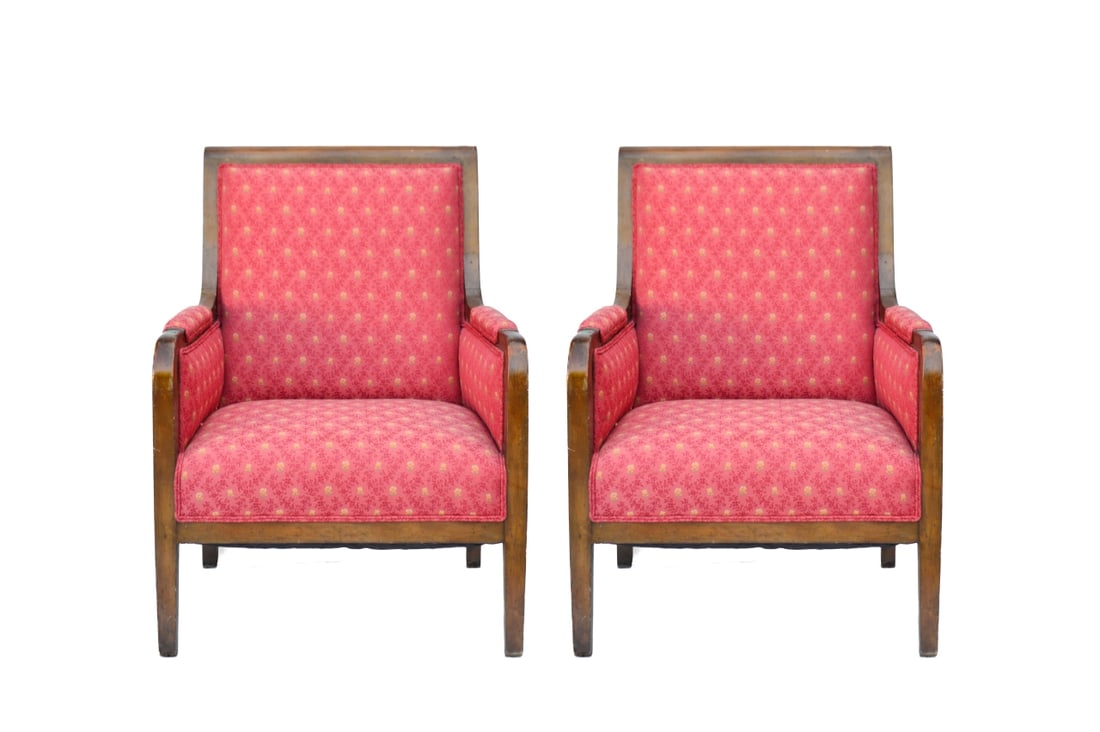 Pair French Provincial Carved Upholstered Chairs (1 of 11)