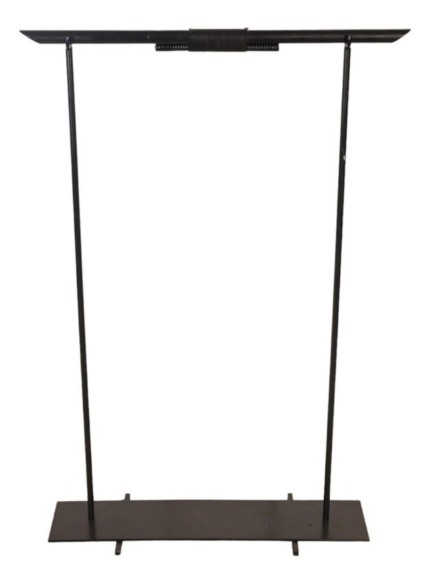 Custom Made Wrought Iron Kimono Rack Carved Rod (1 of 6)