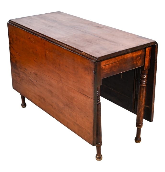 Antique Country Rustic Hand Carved Drop Leaf Table (1 of 14)