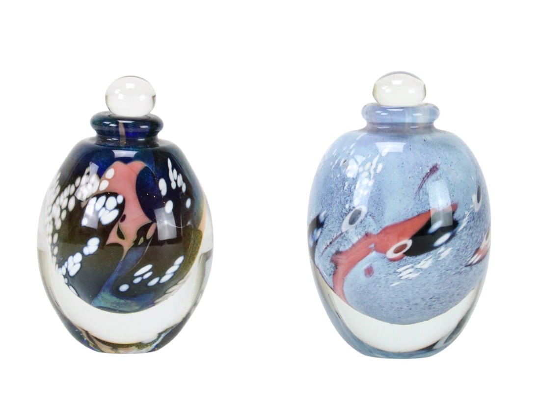 2 Robert Eickholt Studio Art Glass Perfume Bottles (1 of 12)