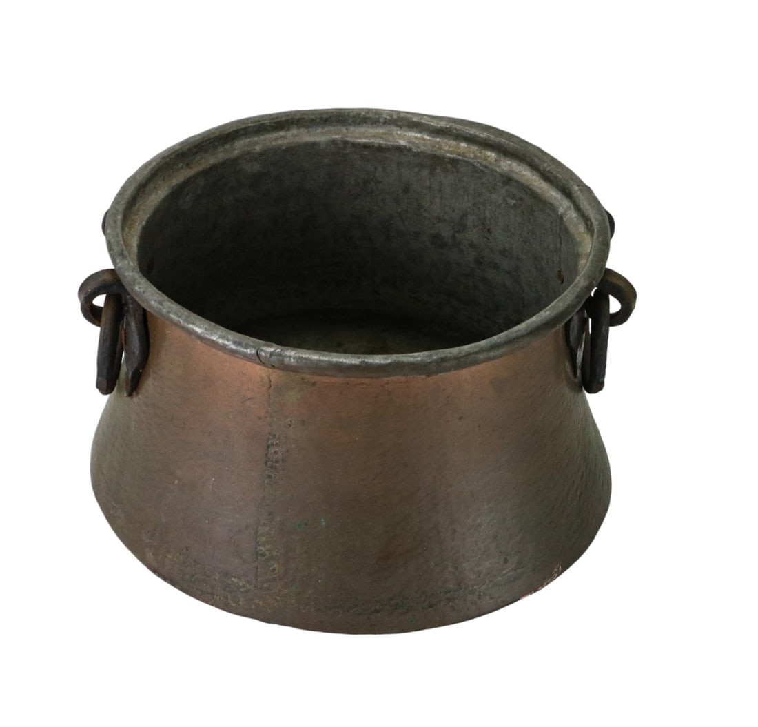 Hammered Copper & Wrought Iron Coal Scuttle (1 of 7)