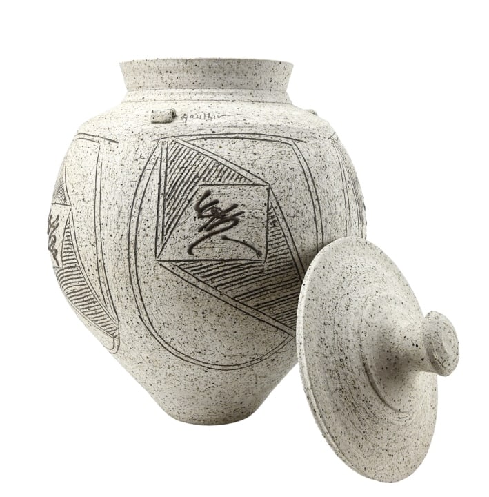 Large Signed Ceramic Pottery Lidded Jar (1 of 10)