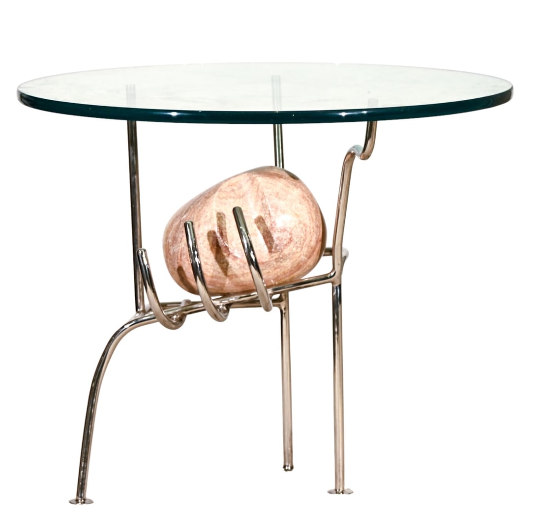 Wayne Trapp Signed Steel & Stone Sculpture Table (1 of 18)