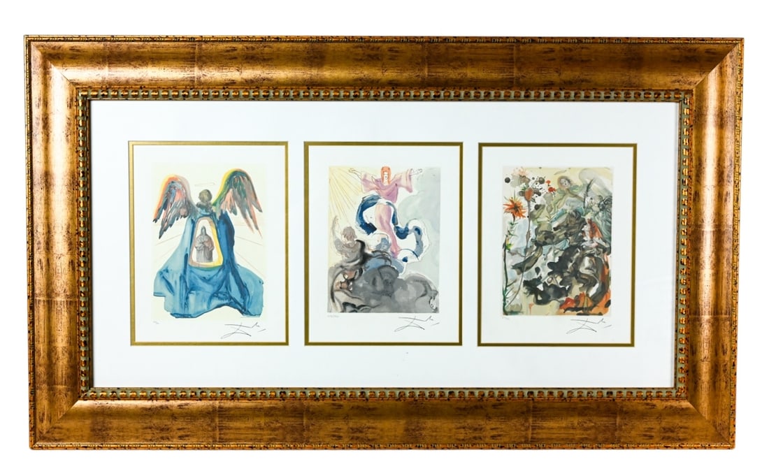 Framed Salvatore Dali Signed Devine Comedy Prints (1 of 13)