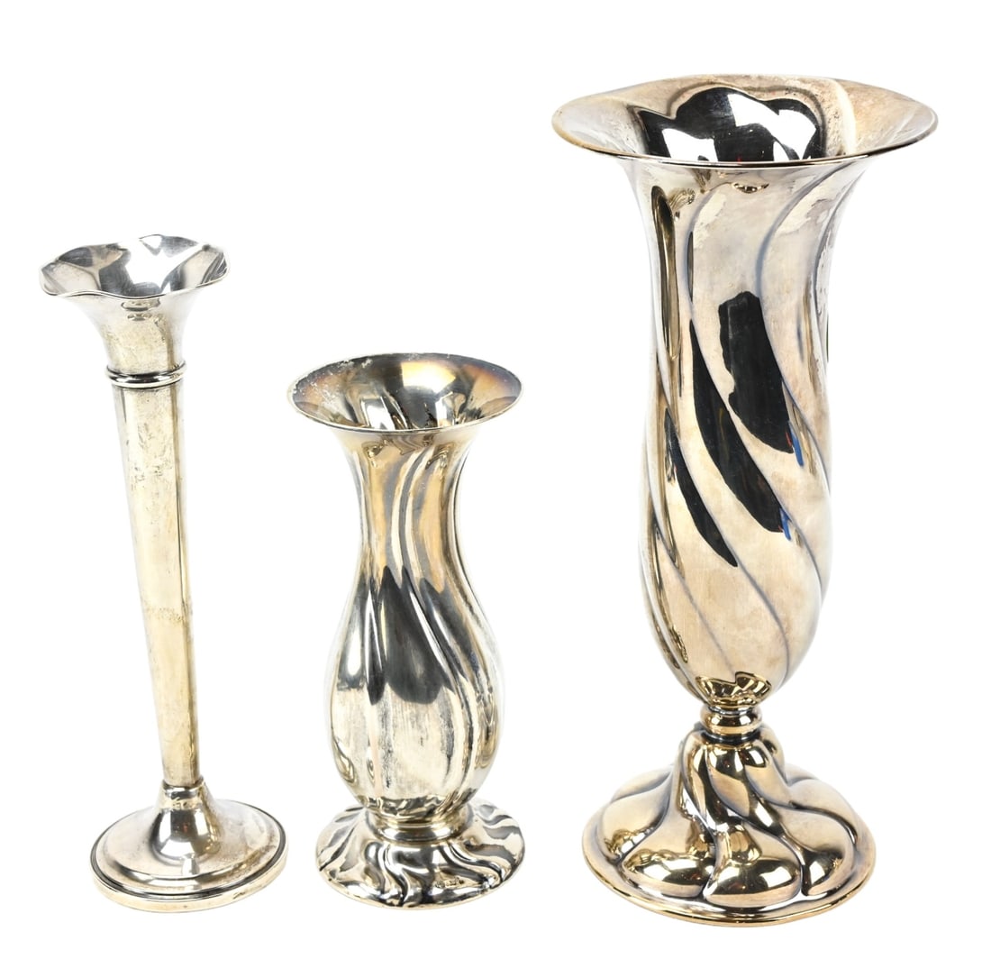 Collection of 3 Sterling Silver Vases (1 of 18)