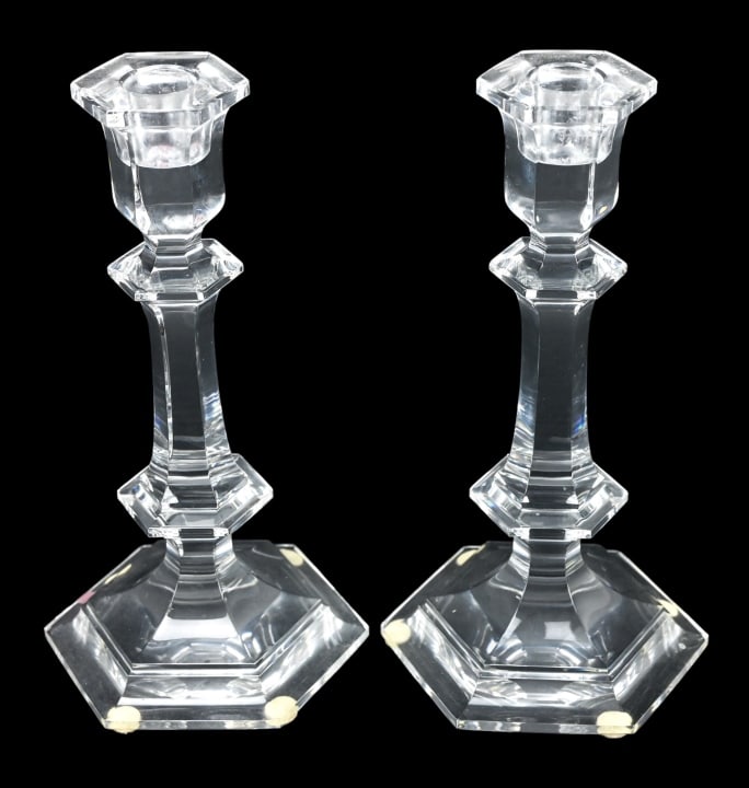 Pair Baccarat Crystal Candle Holder (1 of 10)