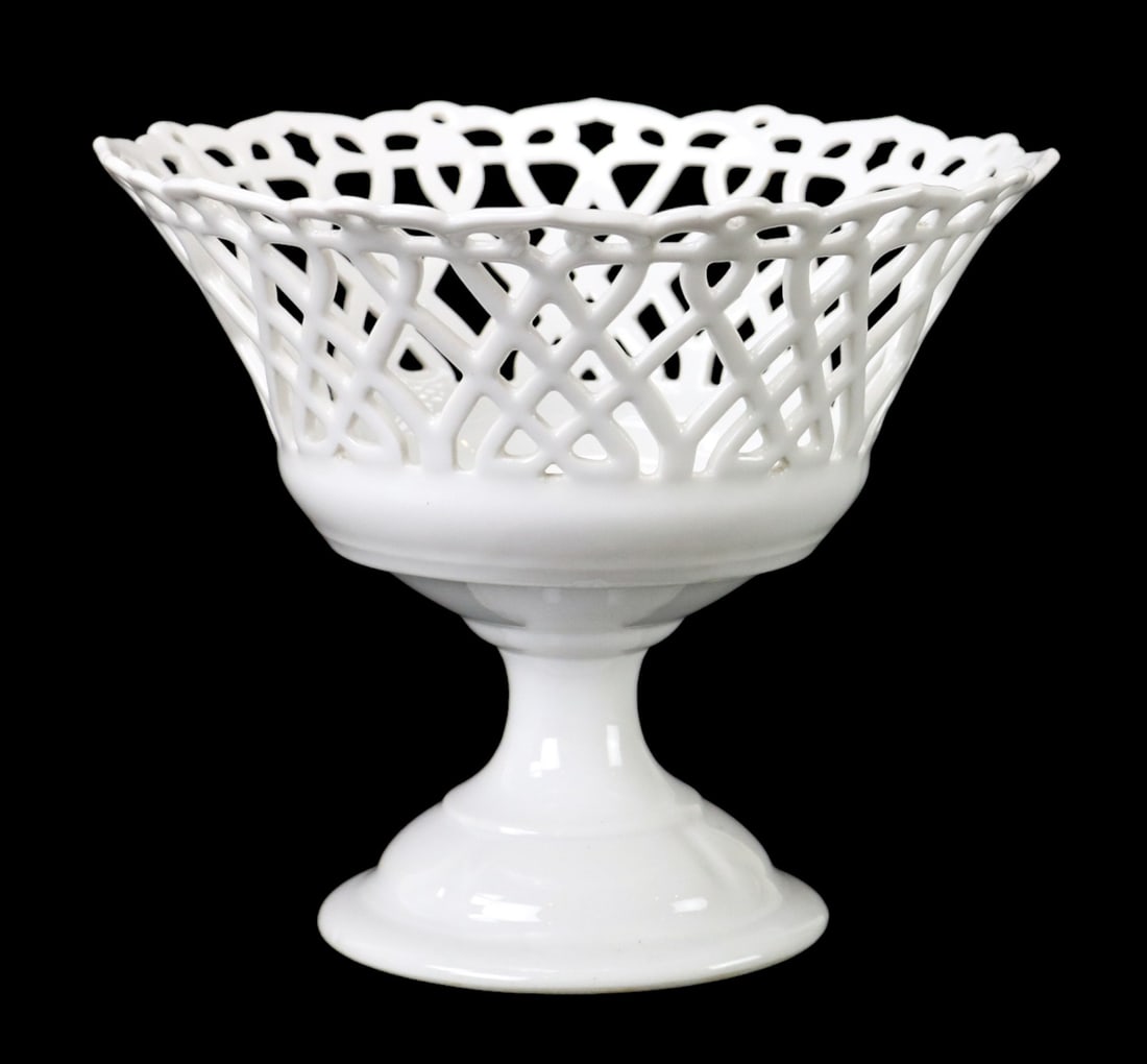 Antique 19th C Paris Porcelain Blanc Compote (1 of 6)