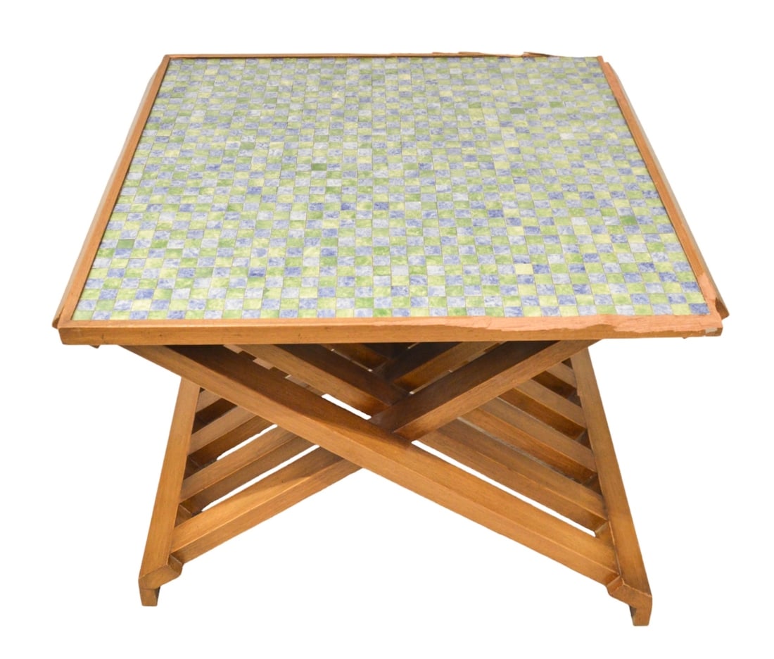 Edward Wormley X Form Folding Tile Top Table (1 of 8)
