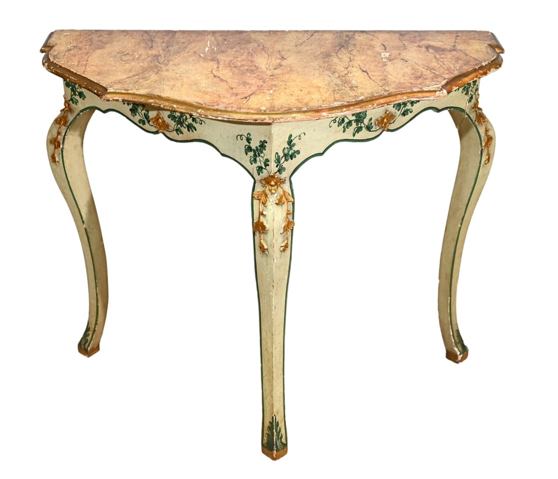 Early 20th C. Venetian Carved Gilt Painted Console (1 of 14)