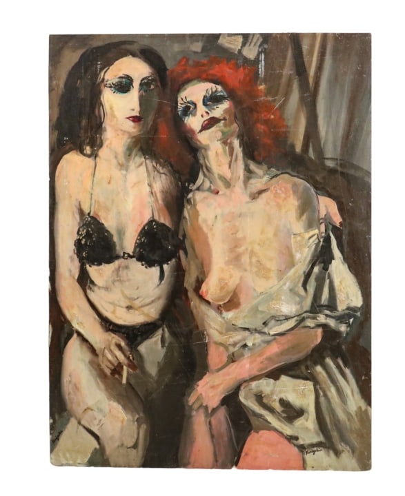 Johah Kinigstein Signed Oil Painting 2 Women (1 of 14)