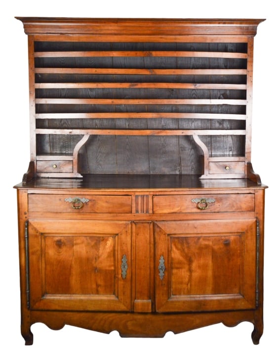 19th Century Louis XVI Walnut Vaisselier Cabinet: 19th Century Louis XVI Walnut Vaisselier Cabinet.Measures 81 inches x 61 inches x 25 inches.