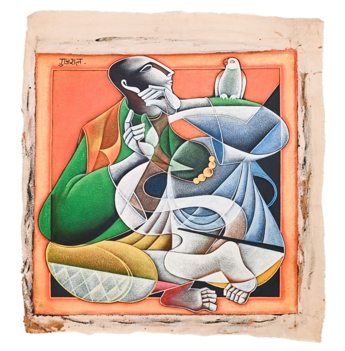 Satish Gujral Untitled Oil in Canvas circa 2000: Satish Gujral Untitled Oil in Canvas circa 2000.Measures 24 inches x 24 inches.Acquired directly from from the artist by the present owner.