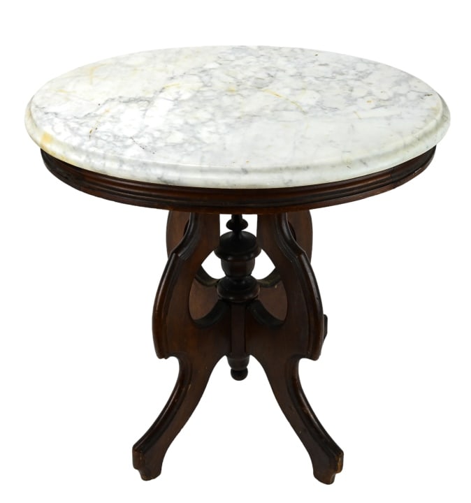 Antique Eastlake Carved Marble Top Parlor Table (1 of 10)