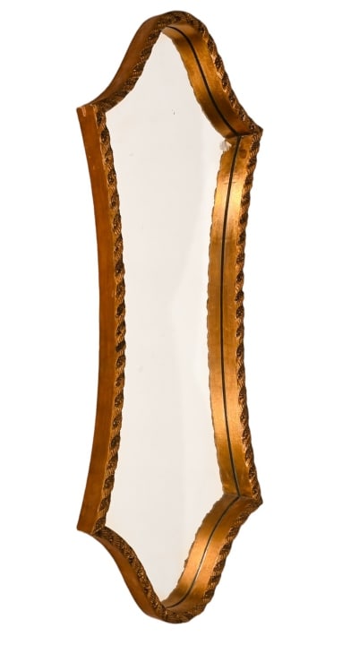 Italian Hand Carved Twisted Rope Gilt Pier Mirror: Italian Hand Carved Twisted Rope Gilt Pier Mirror.Measures 50 inches x 20 inches x 2.25 inches.