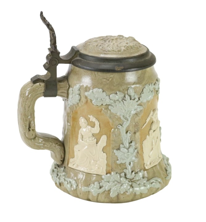 Villeroy & Boch Mettlach Cameo Lidded Beer Stein (1 of 13)