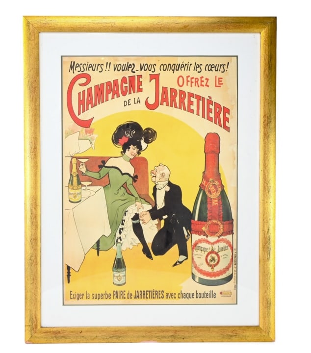 Vintage Champagne de la Jarretiere Poster (1 of 9)