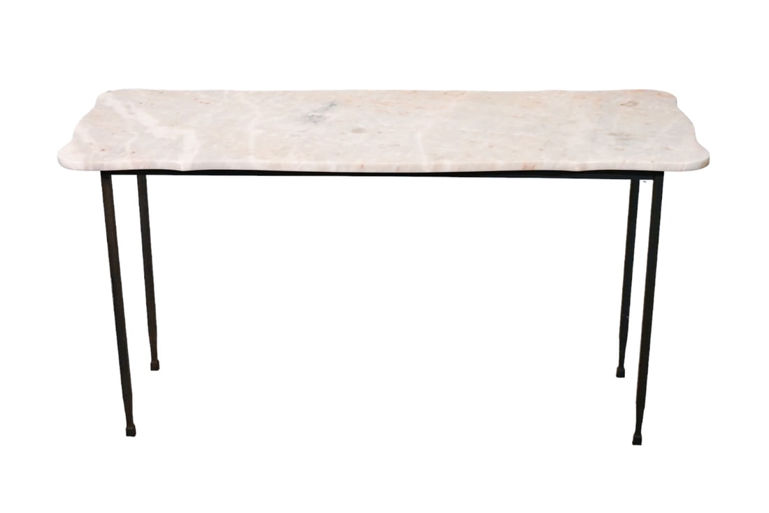 Bistro Style Marble Top Console w/ Iron Base (1 of 19)