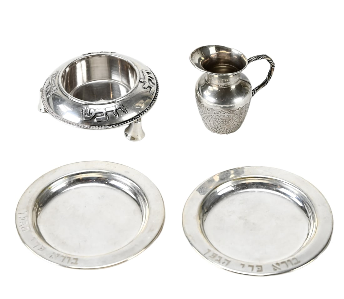 4 Judaica Themed Sterling Silver Table Top Items (1 of 11)