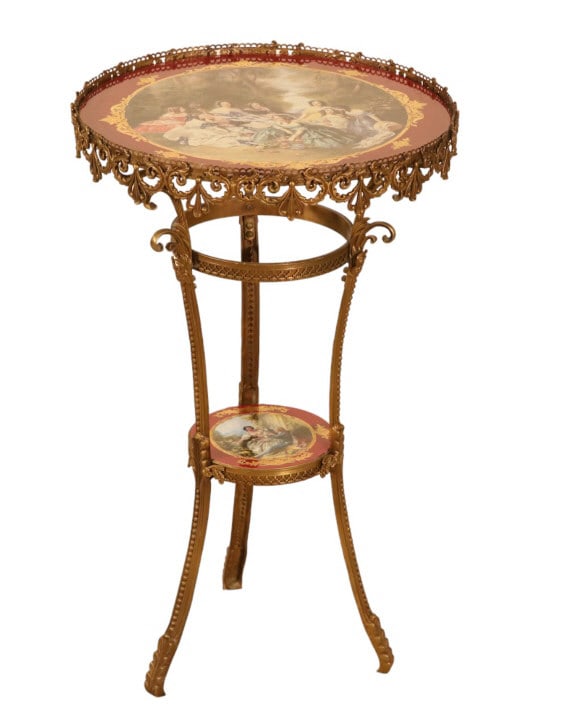 French Sevres Style Bronze Porcelain Mounted Table (1 of 15)