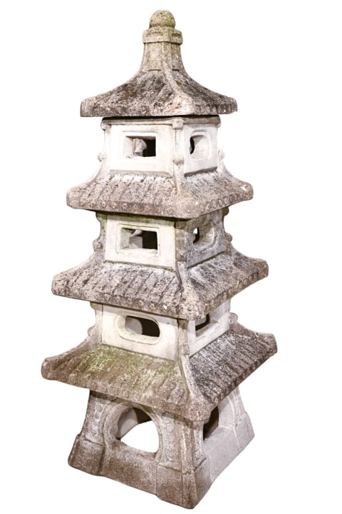 Oriental Cement Garden Statue of Temple (1 of 12)