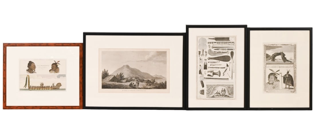 4 Antique Engraving Prints of New Zealand Indians (1 of 10)