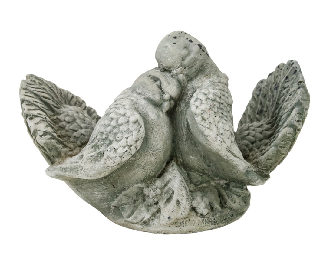 Concrete Two Birds Outdoor Garden Statue (1 of 9)